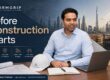 FirmGrip featured image showing Syed Raheel Shahzad with construction plans, project drawings, a safety helmet and Dubai development