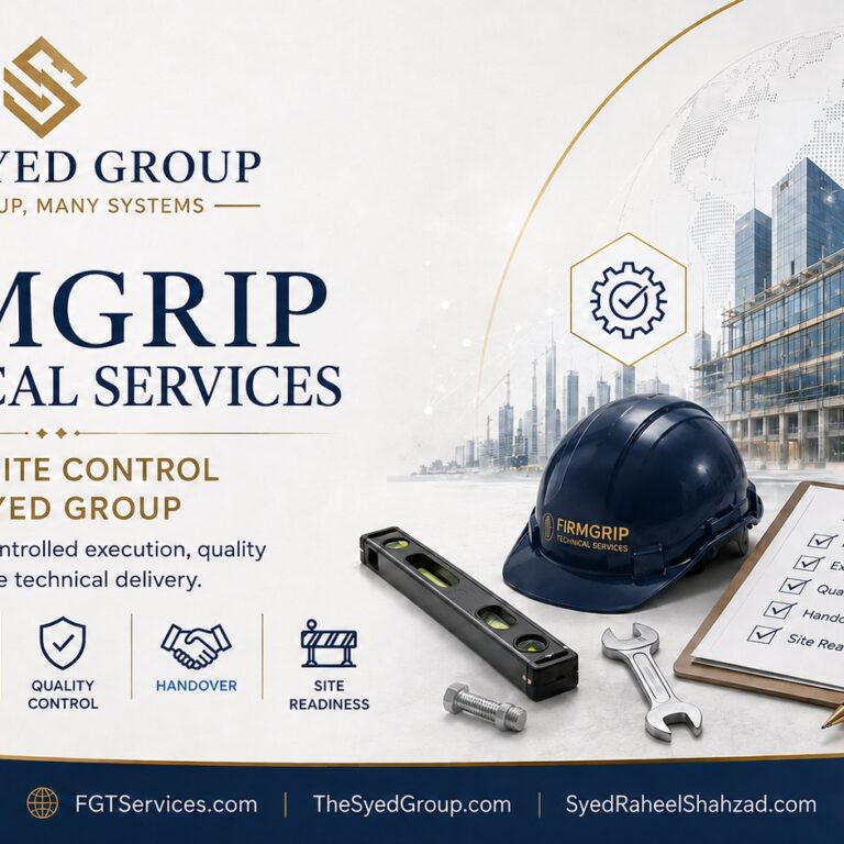FirmGrip — Quality Assurance Before Handover FirmGrip Technical Services quality assurance within The Syed Group showing planning, execution, inspection, quality control and handover