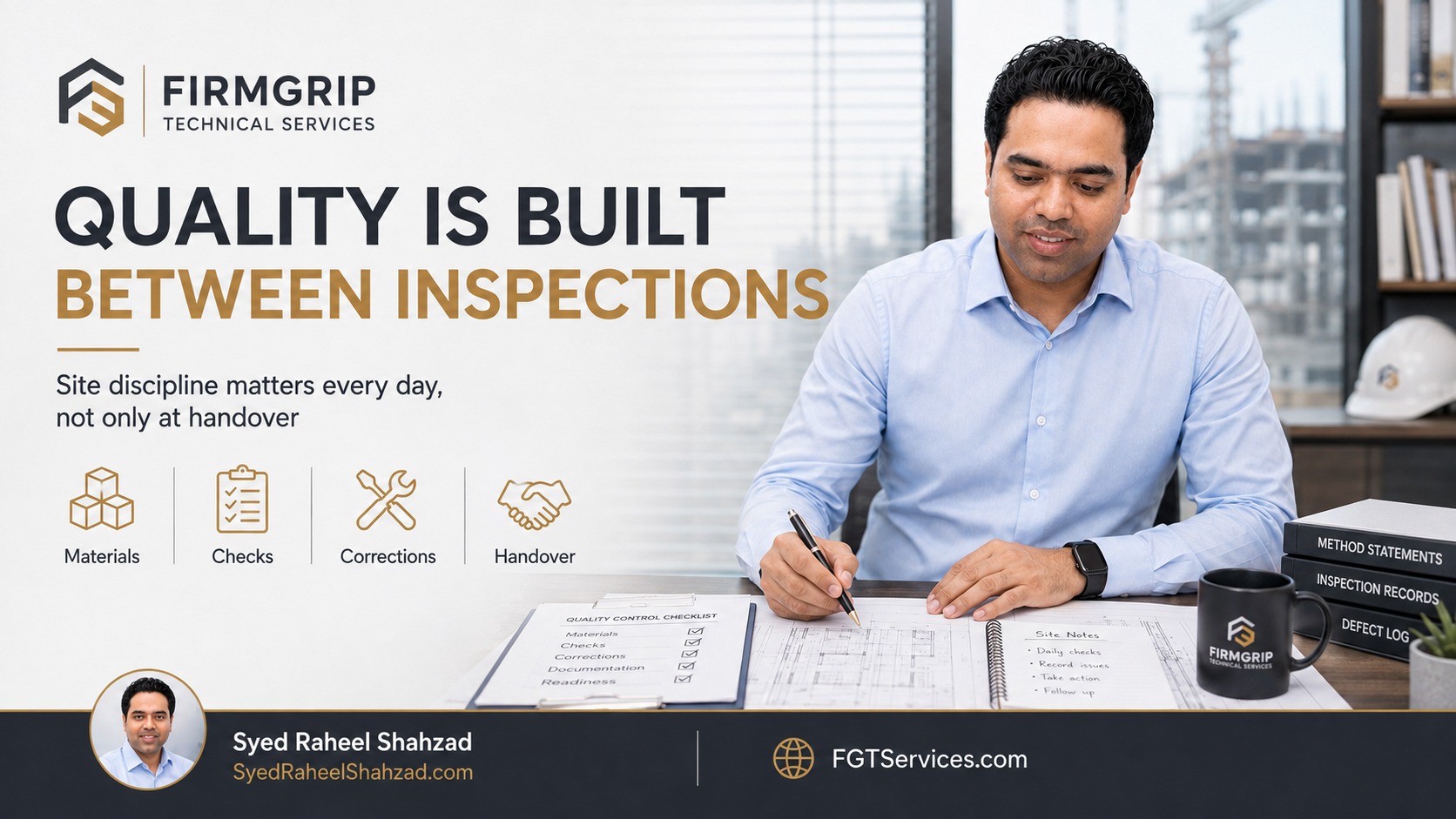 Quality Is Built Between Inspections: Why Site Discipline Matters Every Day, Not Only at Handover — Syed Raheel Shahzad featured image