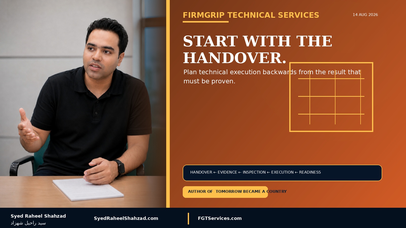 Start With the Handover: Why Technical Projects Should Be Planned Backwards From the Result — Syed Raheel Shahzad featured image