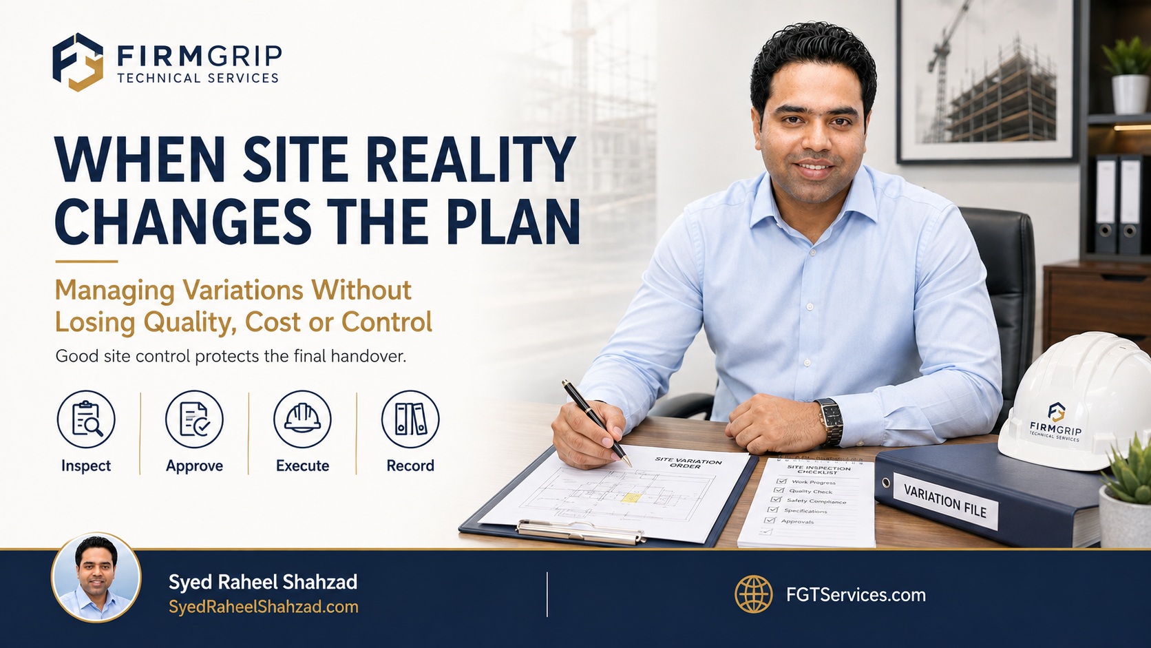 When Site Reality Changes the Plan: Managing Variations Without Losing Quality, Cost or Control — Syed Raheel Shahzad featured image