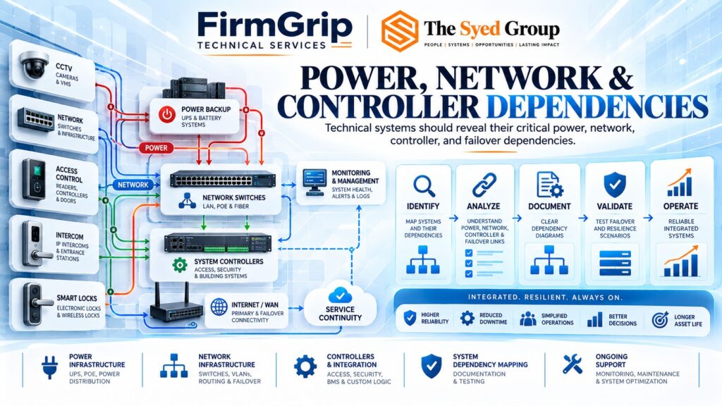 FirmGrip: Technical Resilience Starts With Power, Network and Controller Dependencies